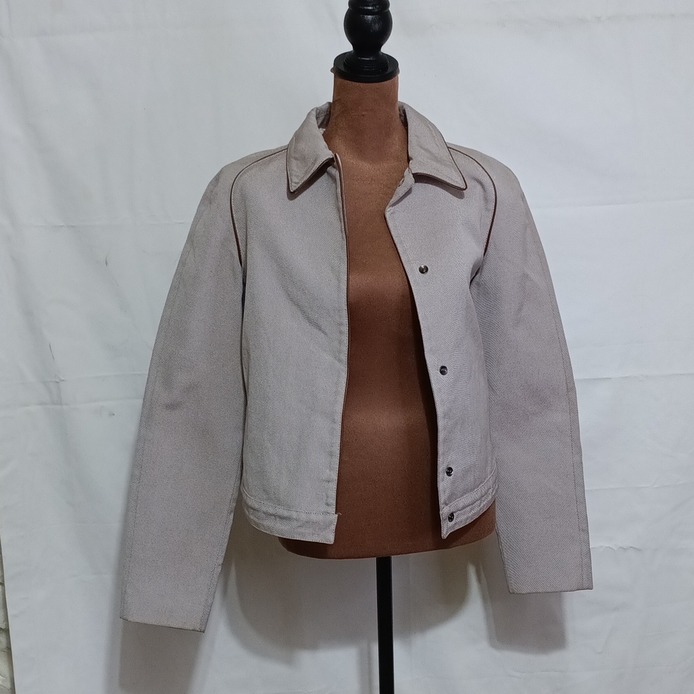 Calvin Klein Tan & Brown Bomber Jacket | Lightweight | Size 8 | Everyday Chic